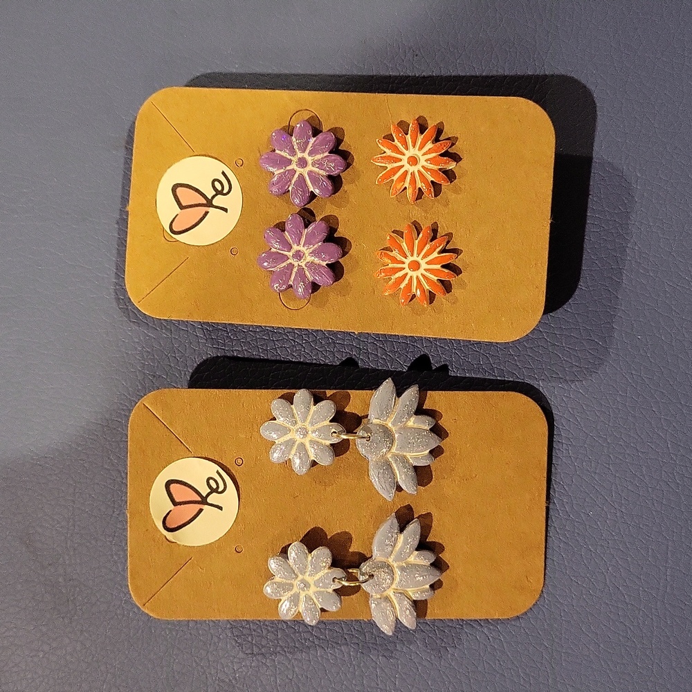 Handmade Polymer Earrings 3 Pair